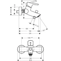 Змішувач для ванни Hansgrohe Talis S 72400000 Хром - мініатюра 2
