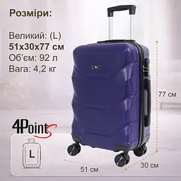 Валіза дорожня 4Points ONE велика (L), на подвійних колесах, пластикова - мініатюра 7