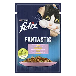 Вологий корм для котів Felix Fantastic з фореллю та зеленими бобами 85 г