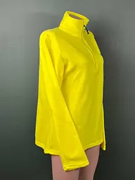 Жіноча флісова кофта MANAKA T-3 жовта, тепла фліска на блискавці з високим коміром - мініатюра 4