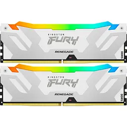 Модуль пам'яті для комп'ютера DDR5 32GB (2x16GB) 8000 MHz Renegade RGB White XMP Kingston Fury (ex.HyperX) (KF580C38RWAK2-32)
