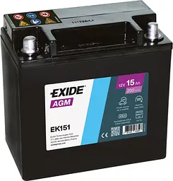 Мото акумулятор EXIDE Start-Stop Auxiliary 6СТ-15Ah Аз 12В 200А (EN) EK151 - мініатюра 1