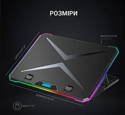 Охолоджувальна підставка для ноутбука до 17,3 дюймів GamePro GPCP-940 6xfans - мініатюра 11