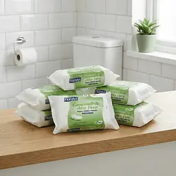Вологий туалетний папір Floralys Premium Camomille & Aloe Vera оксамитовий дотик 70 шт. Змивається, екстра-м'який - мініатюра 2