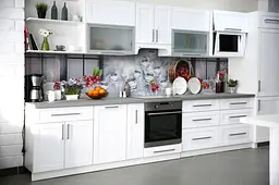 Кухонний фартух самоклеючий Крижана Вишня для кухні наклейка ягоди лід сірий 60х200 см Happy Pocket Z180383 - мініатюра 5