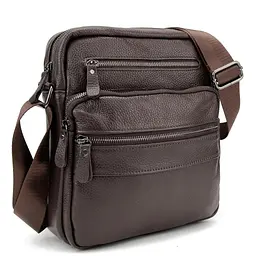 Чоловіча шкіряна сумка через плече Tiding Bag M56-9981C коричнева - мініатюра 1