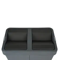Відро для сміття Motek подвійне 40 л +40 л з поворотною кришкою 55х35.5х59 см Антрацит (COB-414) - мініатюра 3