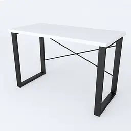 Письмовий стіл Ferrum-decor Драйв 750x1400x700 Чорний метал ДСП Біле 32 мм (FRD-103401)