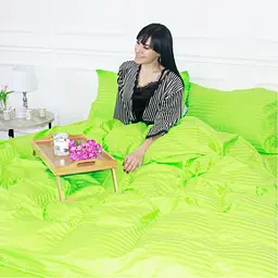 Постільна білизна MirSon SatinStripe 30-0016LightGreen 200х220 Євро (2200005253670) - мініатюра 8