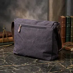 Чоловіча сумка для ноутбука з текстильним клапаном 21240 Vintage чорна - мініатюра 4