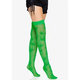 Панчохи Leg Avenue 420 Net thigh highs Green - мініатюра 5