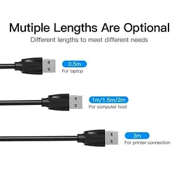 Подовжувач USB-USB 3.0 Vention F/M Flexible Round 5Gbps 1m Black (VAS-A45-B100) - мініатюра 3