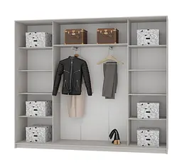 Шафа-купе тридверна MebelStar Комбо BG 3ДСП 250x45x210 см Аляска сірий (MBS-8975) - мініатюра 2