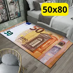 Стильний та зносостійкий килим для дому та офісу "50 EURO" 50х80 KT7001762