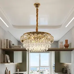 Splendid Ray LA7013/500/5+LED (SGD), золота кришталева люстра 50 см на 5 ламп E14 з пультом