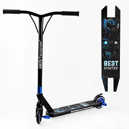 Самокат трюковий Best Scooter 69х11х54 см Чорно-блакитний 000231668 - мініатюра 2