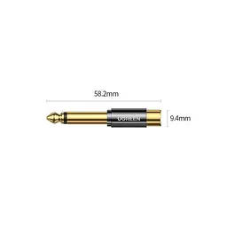 Перехідник 6.35 мм на RCA UGREEN HIFI Audio 6.35 mm Male to RCA Female Adapter. Black (80731) - мініатюра 2
