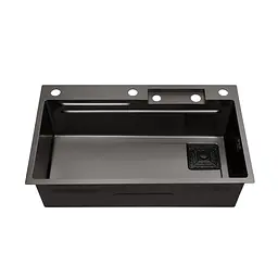 Кухонна мийка Kroner KRP Schwarze - SET7545HM PVD (3.0/0.8 мм) CV033382, Чорний - мініатюра 11