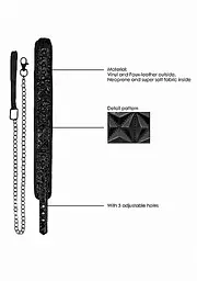 Нашийник з повідцем Ouch! Luxury Collar with Leash (чорний) - мініатюра 6