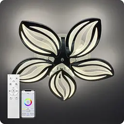 Люстра світлодіодна 517 Light 3color з пультом 120Вт Хром (01452)