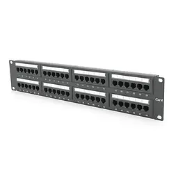 Патч-панель 48 порту UTP DUAL кат 6Е 19" 2U не екранована чорна Q20 - мініатюра 2