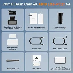 Автомобільний відеореєстратор 70mai Dash Cam 4K A810 Lite + RC21 - мініатюра 6