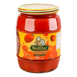 Томати WellDar неочищені у томатному соку 670 г (918895)