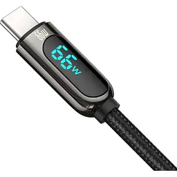 Кабель Baseus Display Fast Charging USB-A to USB-C 66W 1m Black (CASX020001) [113817] - мініатюра 3