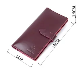 Шкіряне глянсове портмоне Grande Pelle 11467 бордовий - мініатюра 6