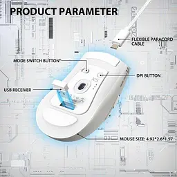 Мышь Attack Shark X5 Wireless (AS-6972792471013-W) White (G-000004487) - миниатюра 8