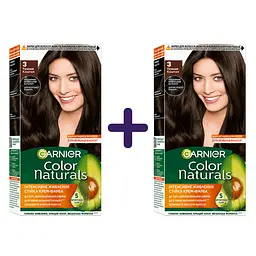 Набір: Фарба для волосся Garnier Color Naturals відтінок 3 темний каштан 110 мл х 2 шт.