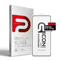 Захисне скло для Xiaomi Poco F7 Pro, Icon, 2.5D загартоване скло, повне проклеювання, глянсове, удароміцне, з олеофобним покриттям, сумісне з чохлами, міцність 9H, проста установка, ArmorStandart (ARM80410)
