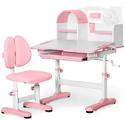 Комплект меблів Mealux Octo Pink: стіл + стільчик + полиця (BD-33 PN)
