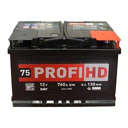 Автомобільний акумулятор SADA PROFI HD SMF 6СТ-75 (-/+) Євро, 12В 75Аг 760А - мініатюра 2