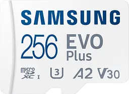 Карта пам'яті Samsung microSDXC EVO Plus 256GB UHS-I U3 V30 A2 + SD Adapter (MB-MC256KA) [83221] - мініатюра 3