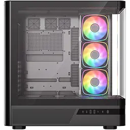 Корпус ModeCom VOLCANO AQ200 ARGB MIDI FRONT LCD 4x120mm fans BLACK без БЖ ATX - мініатюра 4
