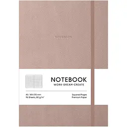 Зошит Genius А5 96 аркушів у клітинку м'яка палітурка Soft Peach (A5-7150K)