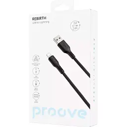 Кабель Proove Rebirth USB-A to Lightning 2.4A 1m Black (CCRE60001101) [130356] - мініатюра 2