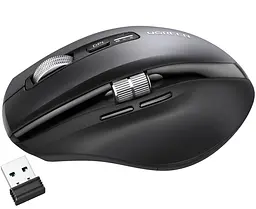 Мишка UGREEN 2.4GHz&BT M751 Ergonomic Contoured-Shape, бездротова, 5000dpi., 5кн., Чорна - мініатюра 2