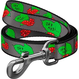 Повідець для собак Waudog Nylon Калина, нейлоновий, S, 122х1,5 см, сірий