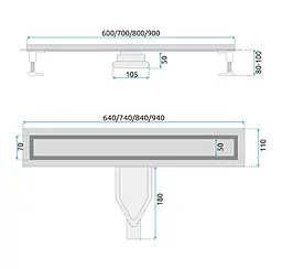 Трап для душу Rea Neox 60 Superflow brushed steel 2в1 REA-G2705 - мініатюра 5