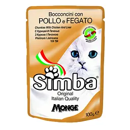 Вологий корм для котів Simba Cat Wet курка та лівер 100 г (70009355)