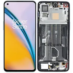 РК-екран OnePlus Nord 2, 5G з модулем рамки — чорний