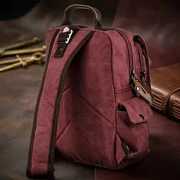 Сумка-рюкзак на одне плече 20140 Vintage малиновий - мініатюра 4