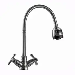 Змішувач для кухні DOMINO DK-H1-2N-103MA  хрест кераміка,с гофровиливом - мініатюра 3