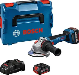 Акумуляторна кутова шліфмашина Bosch GWS 18V-11 S Professional з 2 акб GBA 18V 5 Ah та з/п GAL 1880 CV, в L-BOXX 136