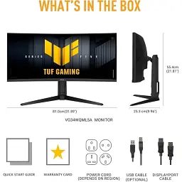 Монітор Asus 34" TUF Gaming VG34WQL5A - мініатюра 4