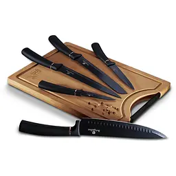 Набір ножів з обробною дошкою Berlinger Haus Black Rose Collection (BH-2550)