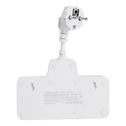 Мережевий фільтр-розгалужувач Yiwu HP-5-17 SNAILS BKL-502 EU на 2 розетки LED 4 USB білий - мініатюра 4