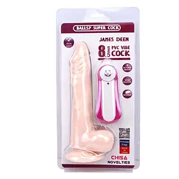 Вібратор Ballsy Super Cock James Deen 8.5", 21.5 см (тілесний) - мініатюра 8
